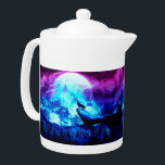 Colorful wolf howling teapot<br><div class="desc">wolf animals animal canis , lupus mammal beast dog , canine wolves wolfs winter, forest beauty hawling beautiful , colorful art predator drawing , abstract illustration color wildlife, nature wild ice mountain , alaska wolf animals animal , canis lupus mammal beast , dog canine wolves wolfs</div>