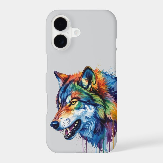 Colorful wolf  iphone case (Back)