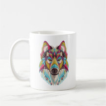 Colorful Wolf Mug