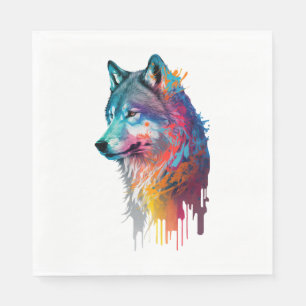 Colorful Wolf Napkins