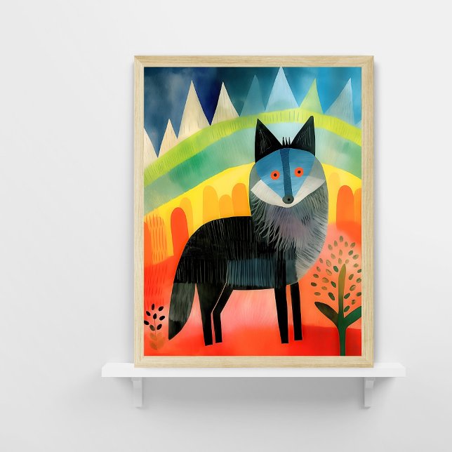 Colorful Wolf Nursery Art Poster (Creator Uploaded)
