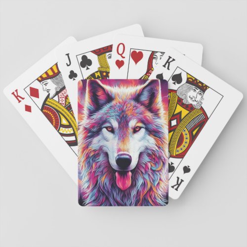 Colorful Wolf Playing Cards