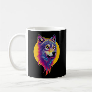 Colorful Wolf portrait Coffee Mug