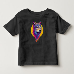 Colorful Wolf portrait Toddler T-shirt