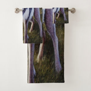 Colorful Wolf Standing Bath Towel Set