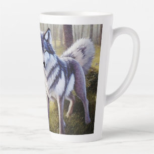 Colorful Wolf Standing Latte Mug