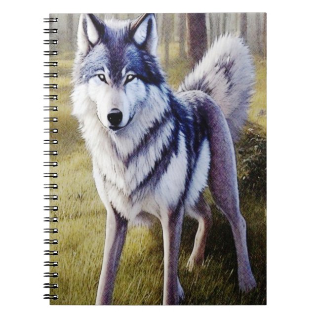 Colorful Wolf Standing    Notebook (Front)