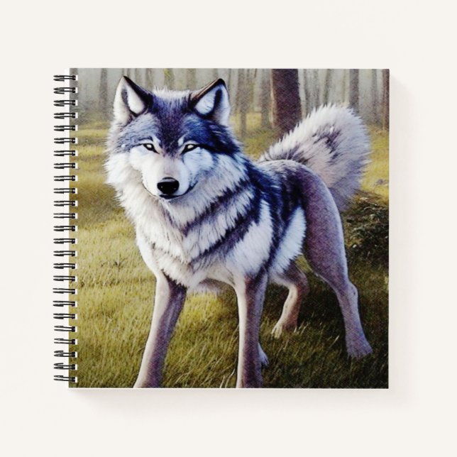 Colorful Wolf Standing    Notebook (Front)