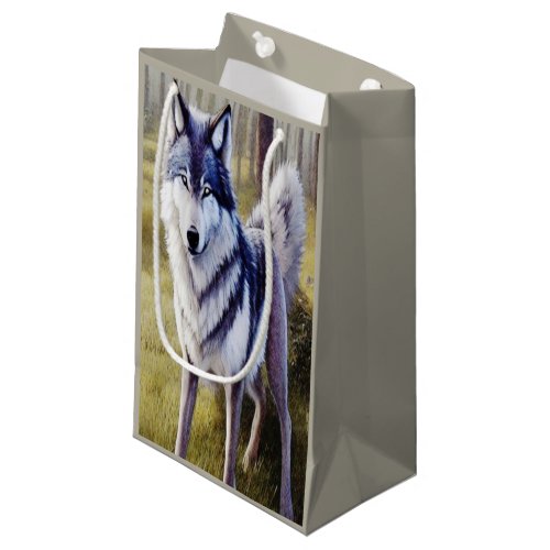 Colorful Wolf Standing    Small Gift Bag