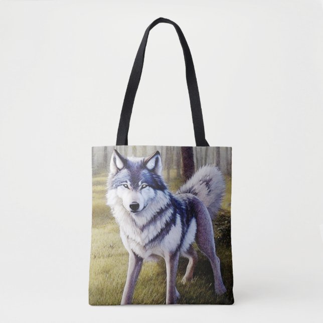 Colorful Wolf Standing    Tote Bag (Front)