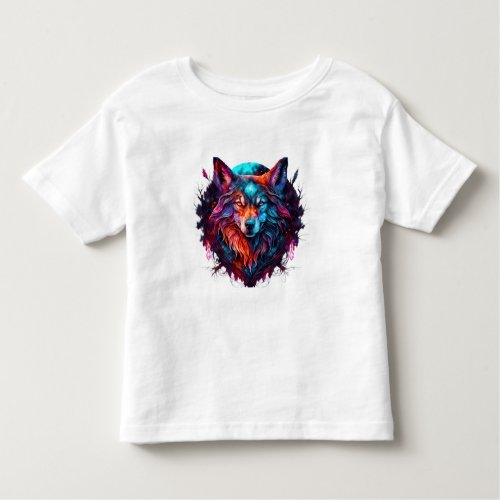 Colorful Wolf  Toddler T_shirt