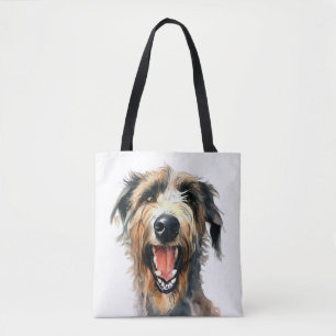 Colorful Wolfhound   Cute hound Tote Bag