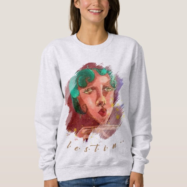 Colorful Woman Portrait  Sweatshirt (Front)