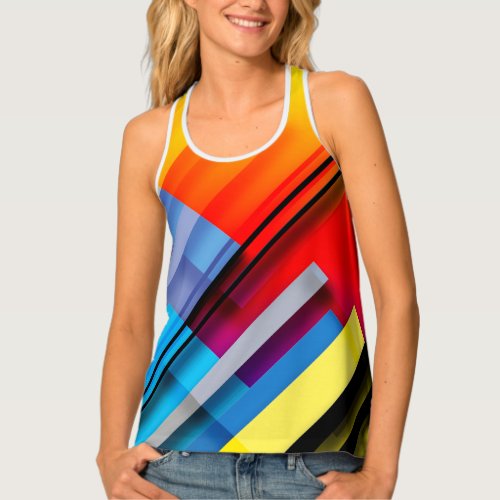 Colorful Woman Tank Top with diagonal stripes
