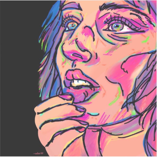 Colorful Woman Vinyl Sticker (Front)