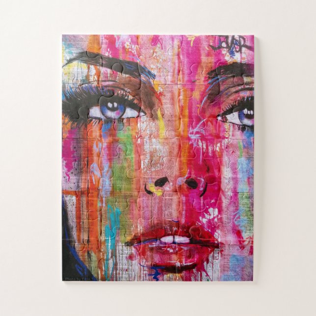 Colorful Woman's Face Graffiti Art Jigsaw Puzzle (Vertical)