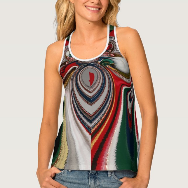 Colorful Women's All-Over Print Racerback Tank Top (Front)