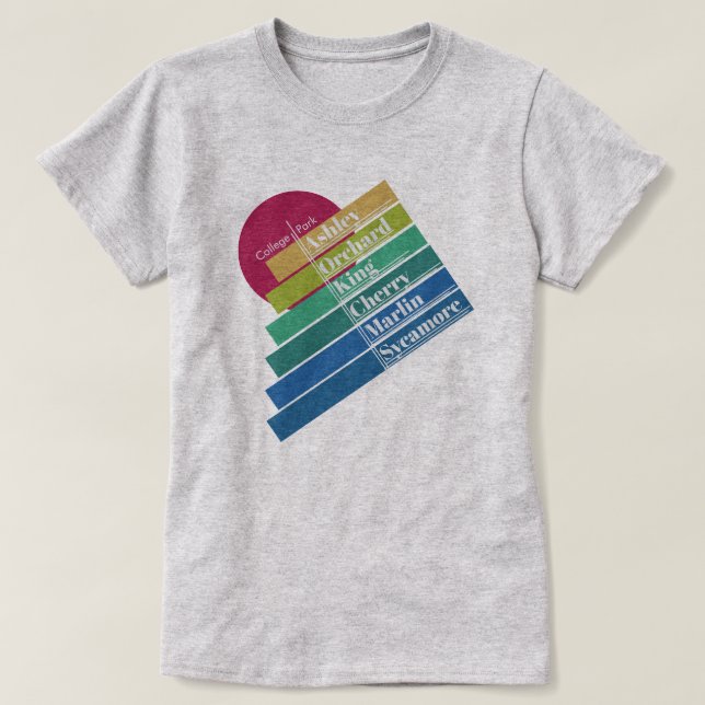Colorful women's College Park Tee (Design Front)
