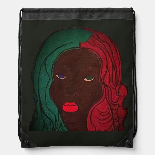 Colorful Women's Drawstring Backpack (Front)
