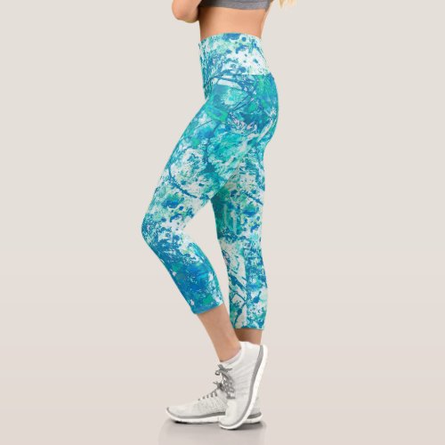 Colorful Womens Leggings With Abstract Printed Art