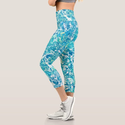 Colorful Womens Leggings With Abstract Printed Art