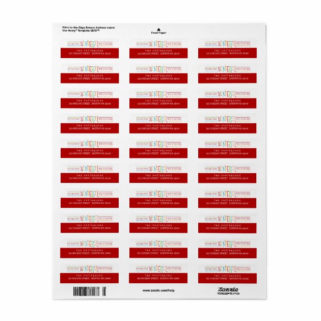 Colorful Wonderful Christmas Address Label