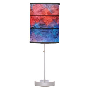 Colorful Wood Abstract Painting #14 Table Lamp