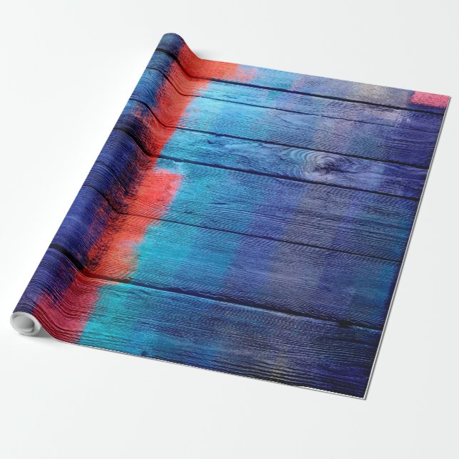 Colorful Wood Abstract Painting #6 Wrapping Paper (Unrolled)