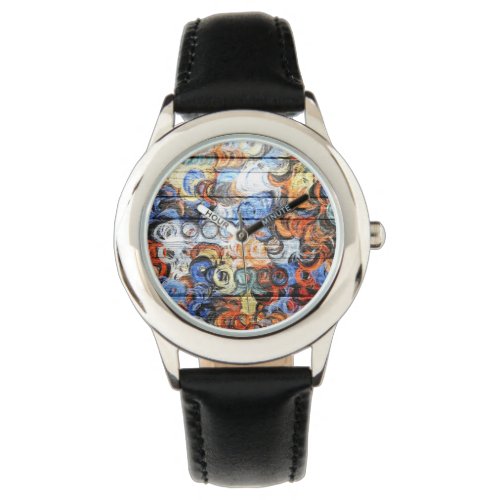 Colorful Wood Abstract Painting Watch