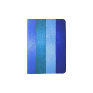 colorful wood design blue monochrome passport holder