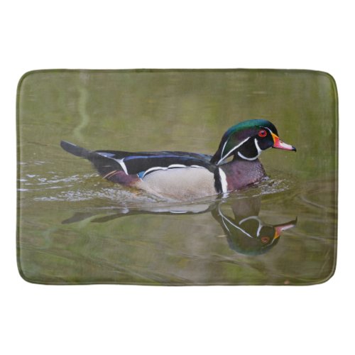 Colorful wood duck bath mat