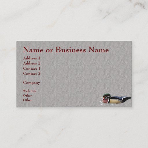 Customizable Colorful Wood Duck Business or Profile Card Business Card Template