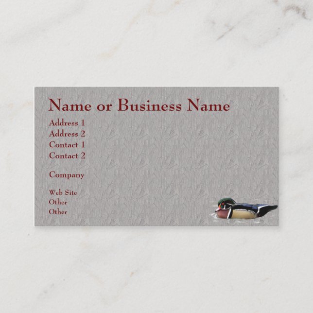 Colorful Wood Duck Business or Profile Card (Front)