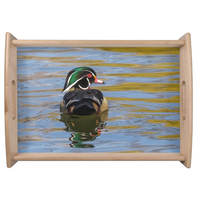 Colorful Wood Duck Serving Tray (Front)