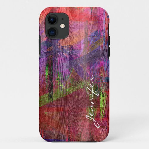Colorful Wood Grain 2 iPhone 11 Case