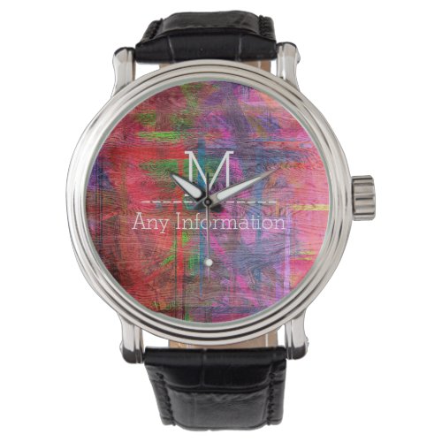 Colorful Wood Grain Monogram 2 Watch