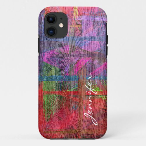 Colorful Wood Grain Texture iPhone 11 Case