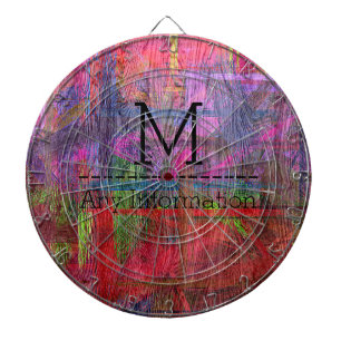 Colorful Wood Grain Texture Monogram #2 Dartboard