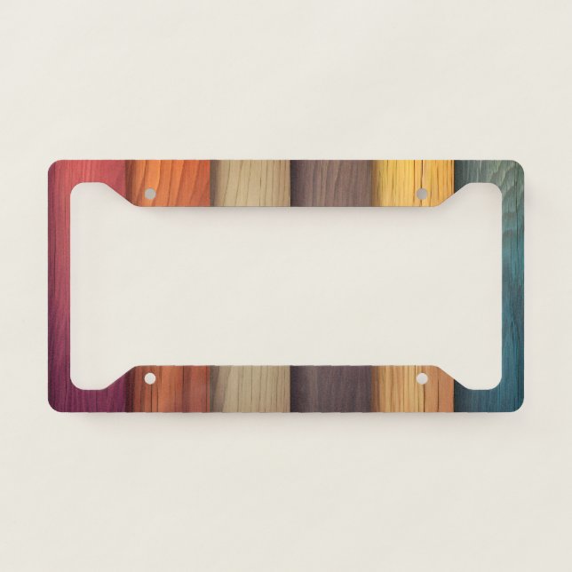Colorful Wood License Plate Frame (Front)