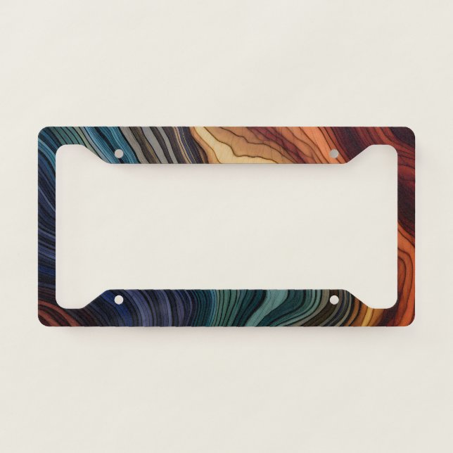 Colorful Wood License Plate Frame (Front)