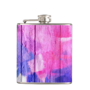 Colorful Wood Vintage #8 Hip Flask