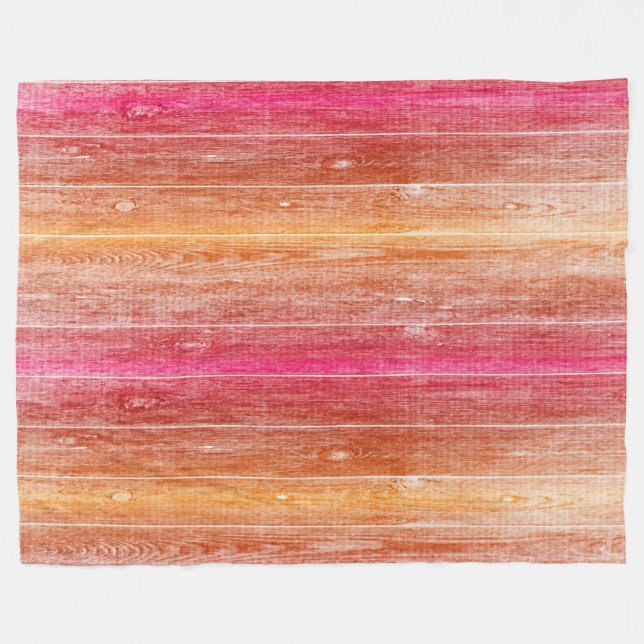 colorful wood wall fleece blanket (Front (Horizontal))