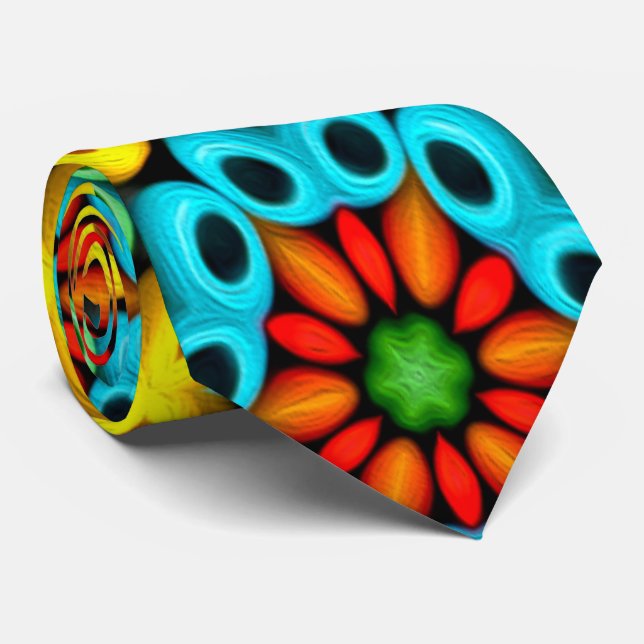Colorful Wooden Balls Pattern Neck Tie (Rolled)