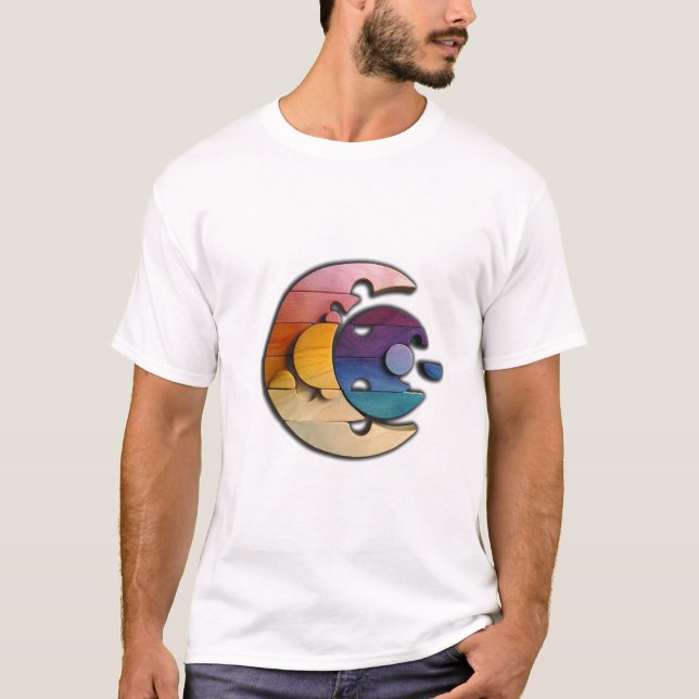  Colorful Wooden Puzzle Circle T-Shirt (Front)