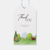 Colorful Woodland Animals Baby Shower Gift Tags (Back)