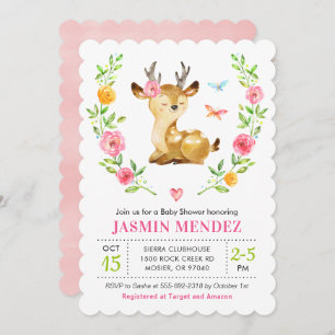 Colorful Woodland Forest Baby Shower Sprinkle Deer Invitation