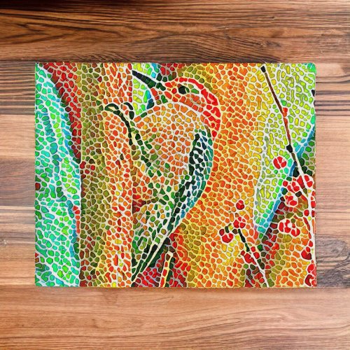 Colorful Woodpecker in Tree Faux Mosaic Look Jigsaw Puzzle