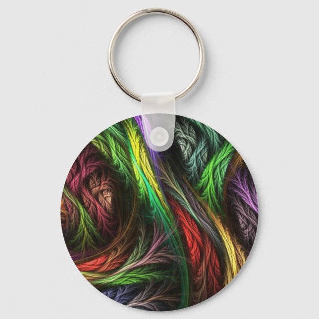 Colorful Wool-Effect Pattern Keychain (Front)