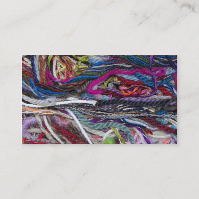Colorful  wool fibres business card (Front)