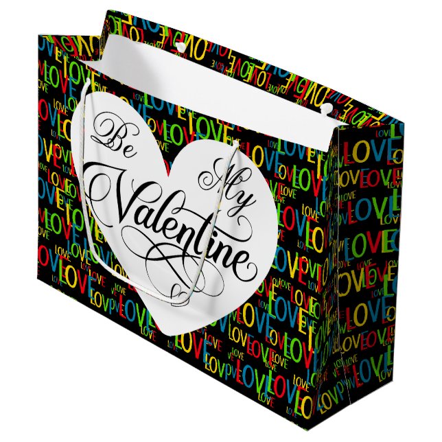 Colorful Words Of Love Large Gift Bag (Front Angled)